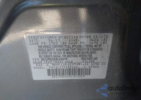 2019 Nissan Kicks Sv from USA, damaged, VIN 3N1CP5CUXKL543319